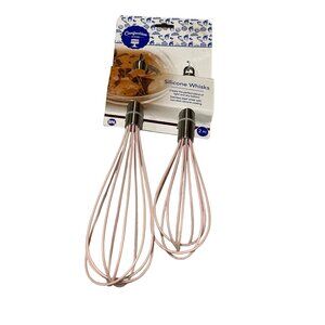 2-Piece Confection Stand Silicone Whisks With Durable Stainless Steel Handles